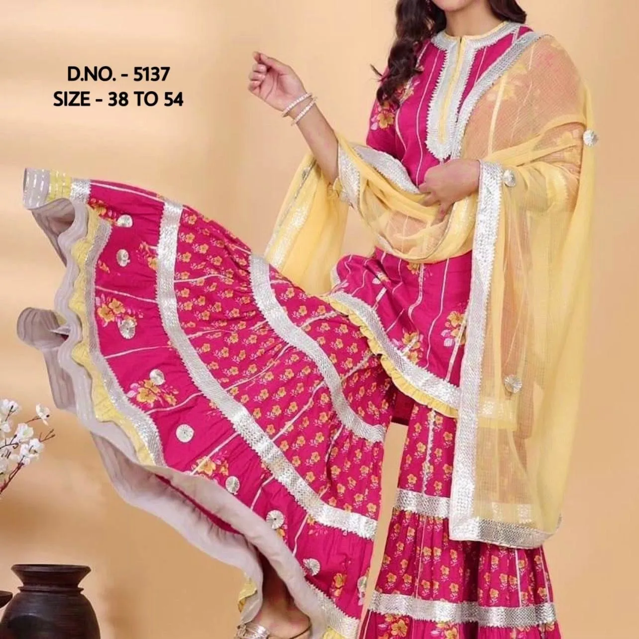 Buy MEEPAL Womens Kurti with Sharara Dupatta 3 Piece Set in Rayon  (XL,Brown) at Amazon.in