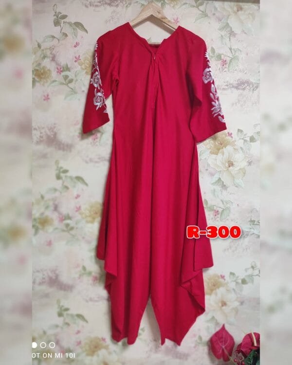 Red Cotton Dhoti Jumpsuit