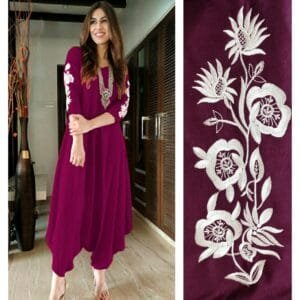 Wine Cotton Dhoti Jumpsuit