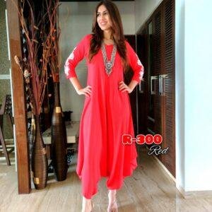 Red Cotton Dhoti Jumpsuit