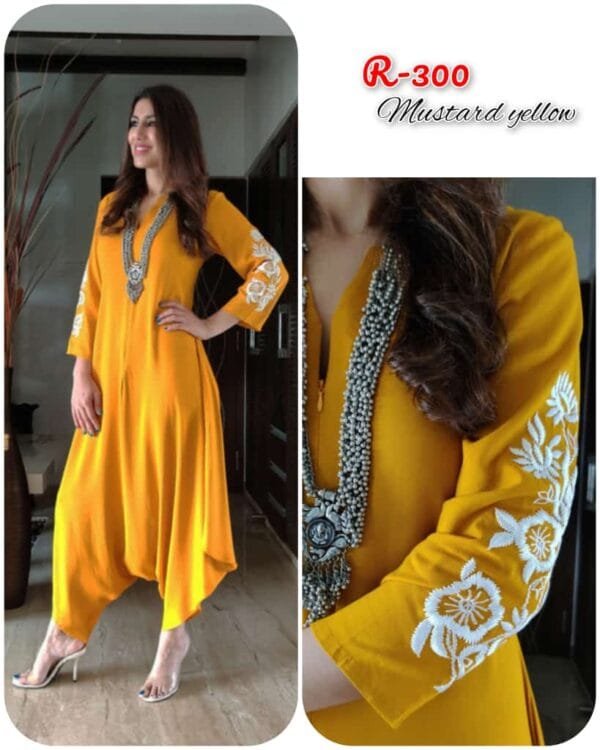 Mustard Yellow Cotton Dhoti Jumpsuit