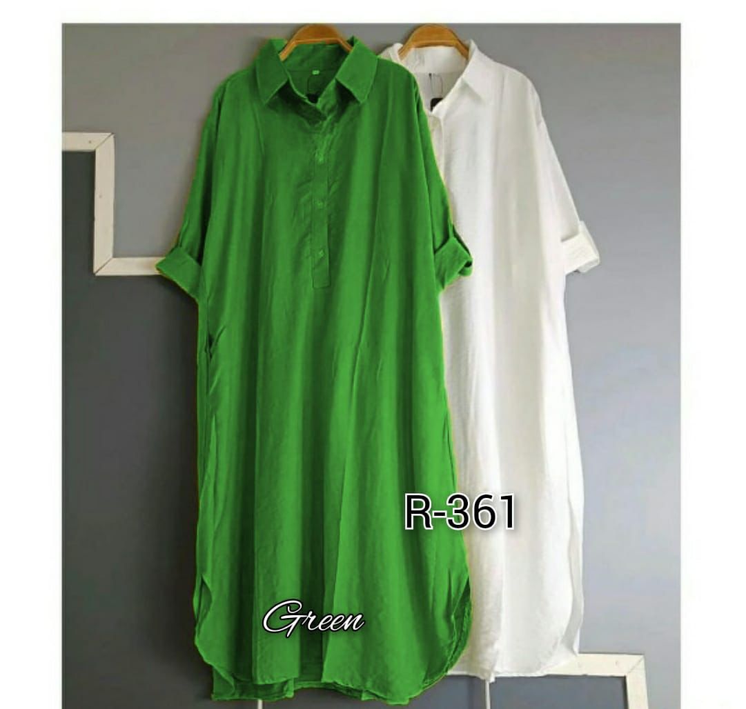 Green Oversized Cotton Shirt