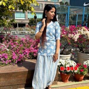 Blue Dhoti Co-ord Set