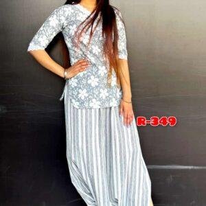 Grey Dhoti Co-ord Set