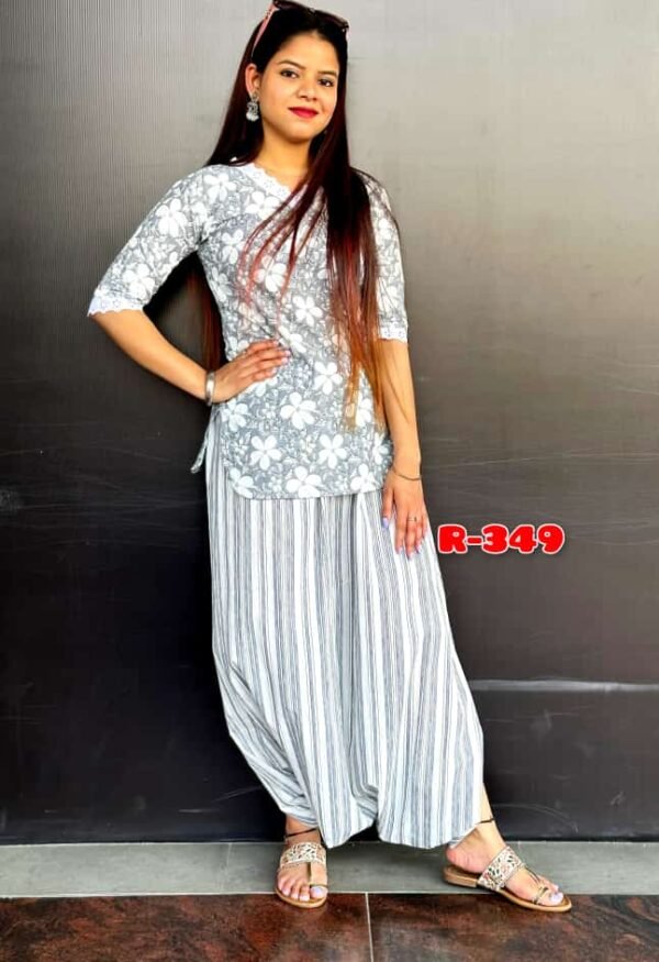 Grey Dhoti Co-ord Set