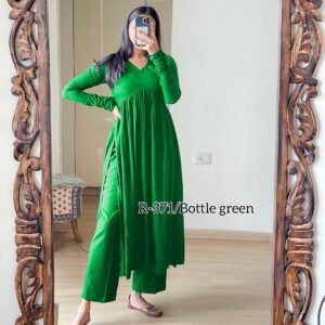 Bottle Green Naira Cut Kurta Pant