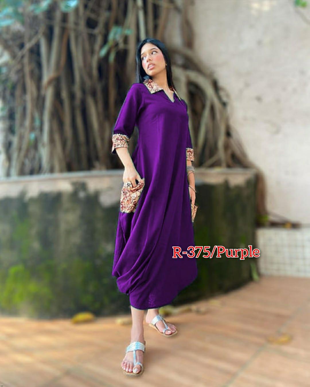 Purple Cowl Dress