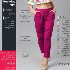 Dark Pink Weekday Pant