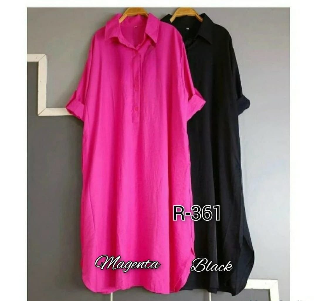 Magenta Oversized Cotton Shirt