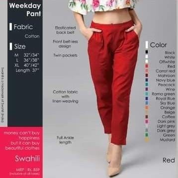 Red Weekday Pant