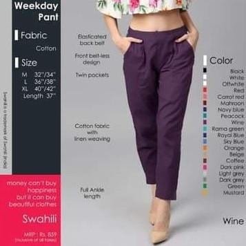 Wine Weekday Pant