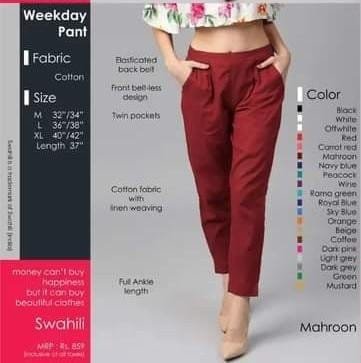 Mahroon Weekday Pant