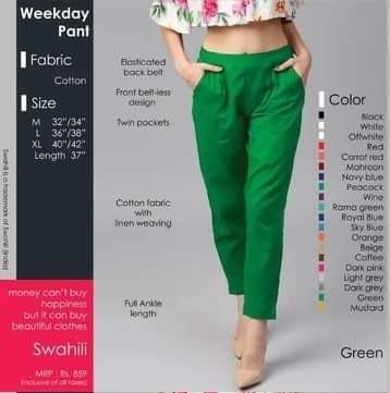 Green Weekday Pant