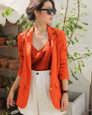 Cotton Blazer With Shorts