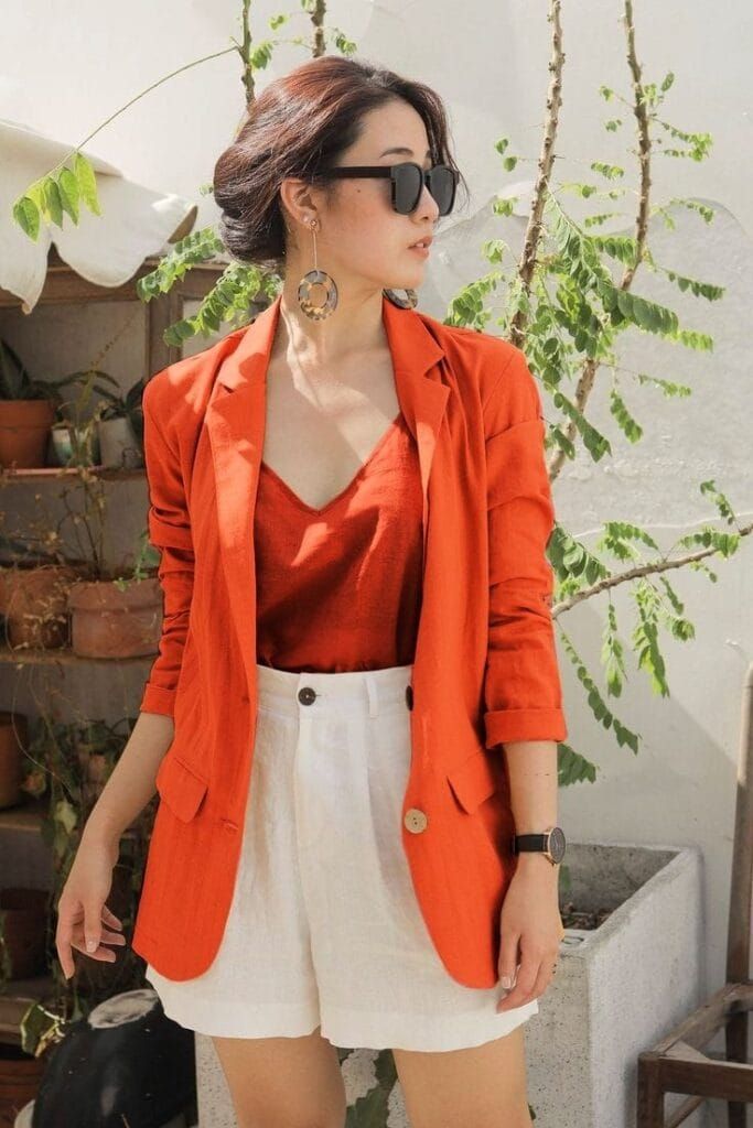 Cotton Blazer With Shorts