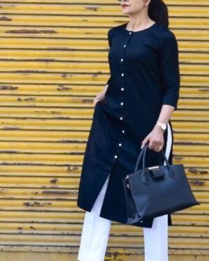 Blue Straight Cut Kurti Pant