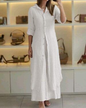 White Long Kurti Plazo