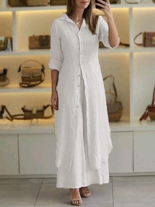 White Long Kurti Plazo