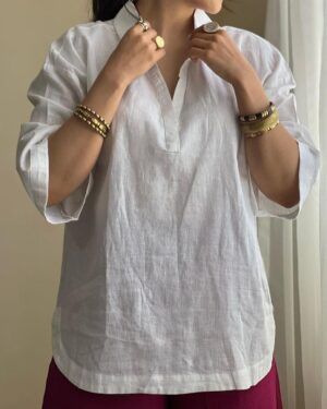 White Trendy Cotton Women Top