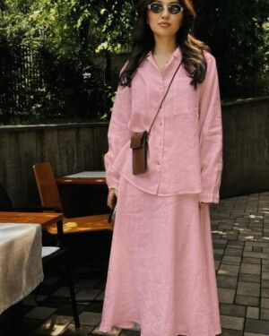 Trendy Cotton Skirt Shirt