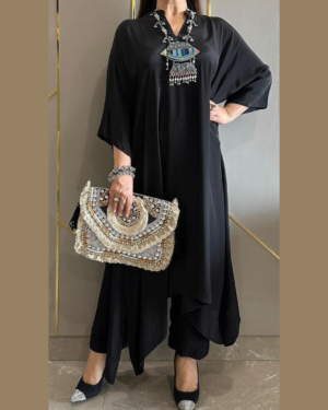 Black Flary Kurta Plazo Set