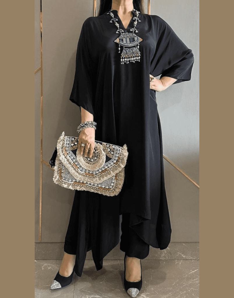 Black Flary Kurta Plazo Set