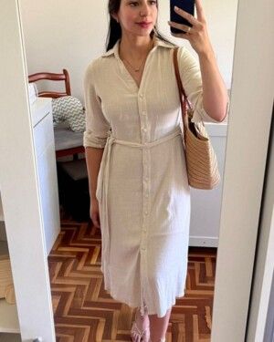 White Cotton Shirt Dress