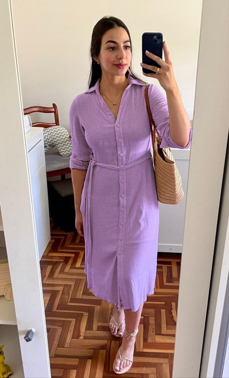 Elegant Cotton Shirt Dress