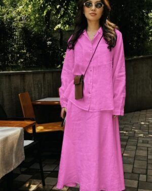 Casual Cotton Skirt Shirt