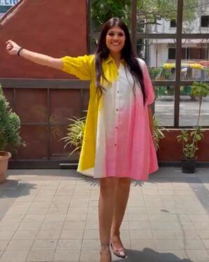 Multicolor Ombre Shirt Dress