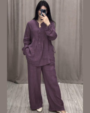 Loose Fit Cotton 2 Piece Set Taupe