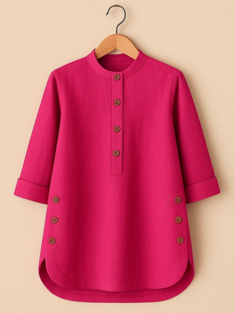 Solid Cotton Tunic Top