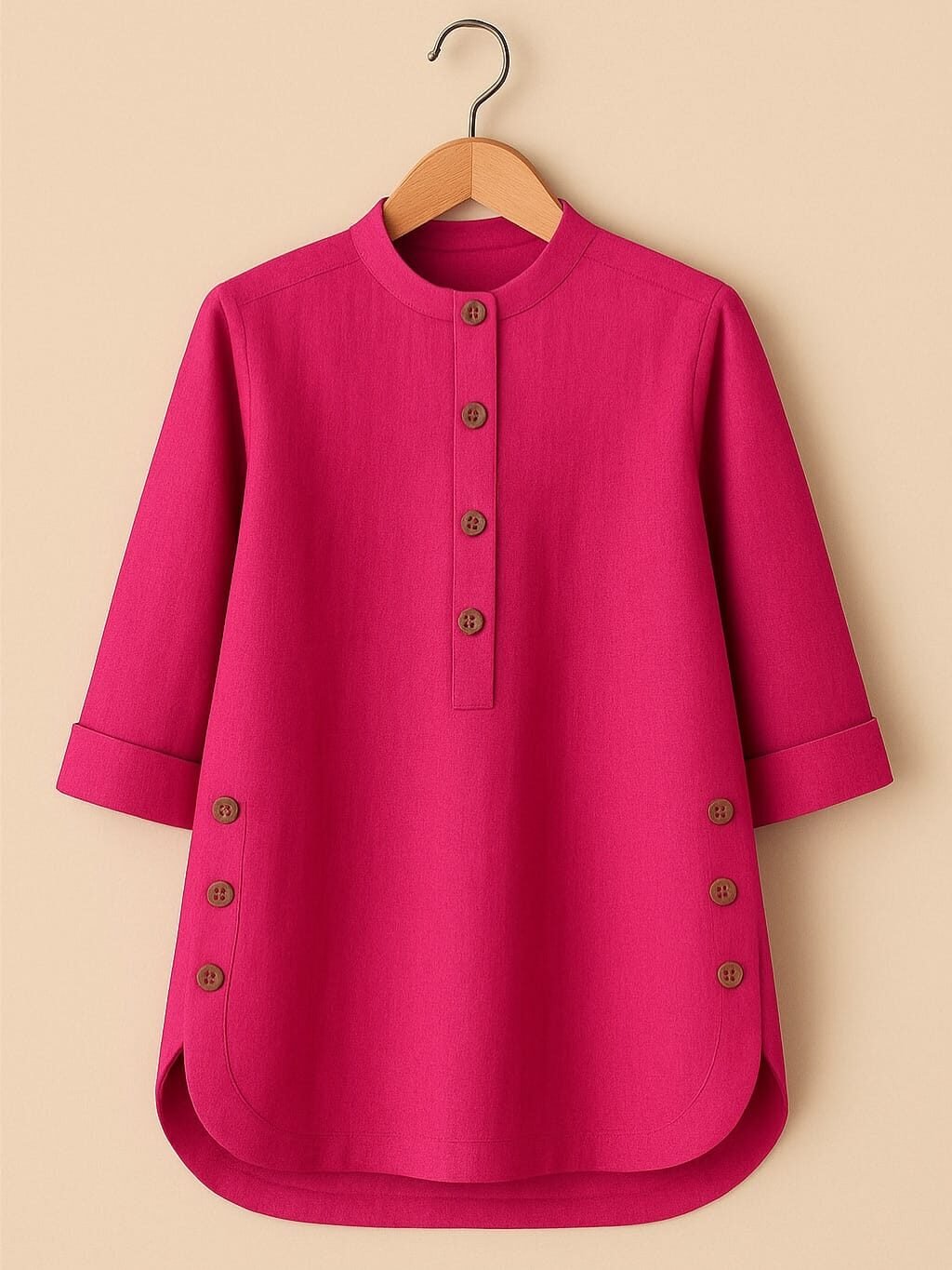 Solid Cotton Tunic Top
