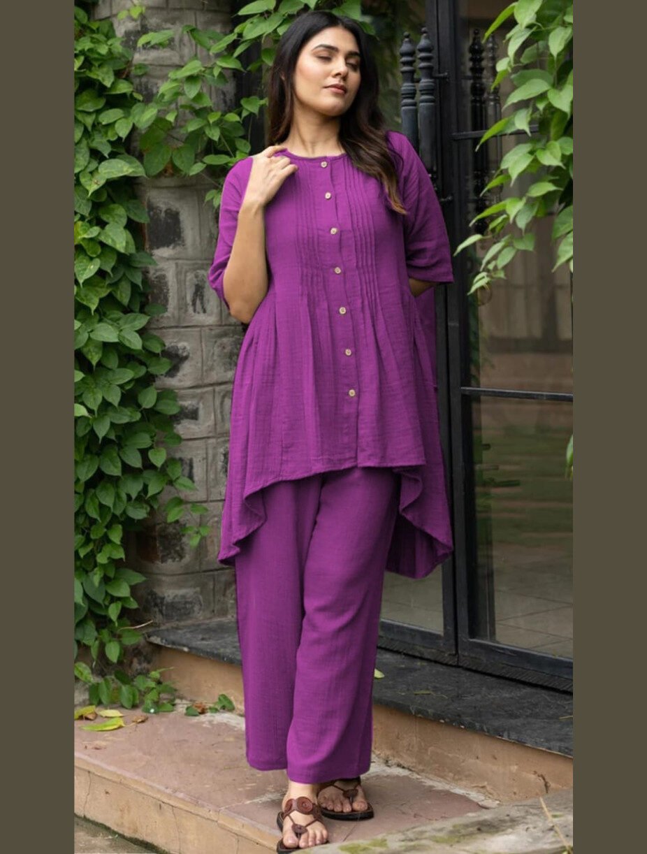 Trendy Cotton Kurta Plazo Set