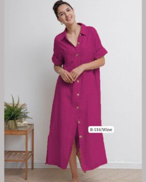 Cotton Long Shirt Dress