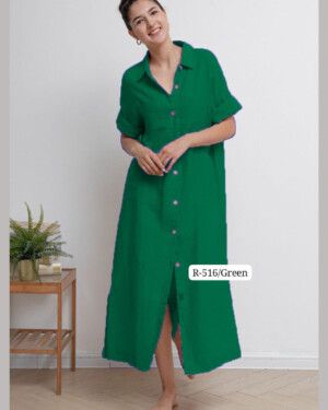 Cotton Long Shirt Dress