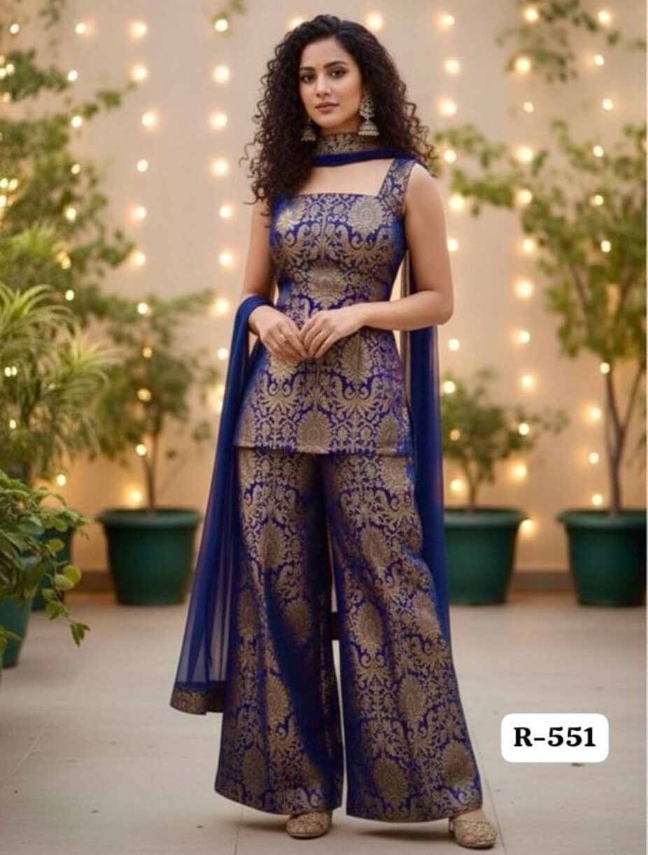 Party Wear Brocade Suit Set