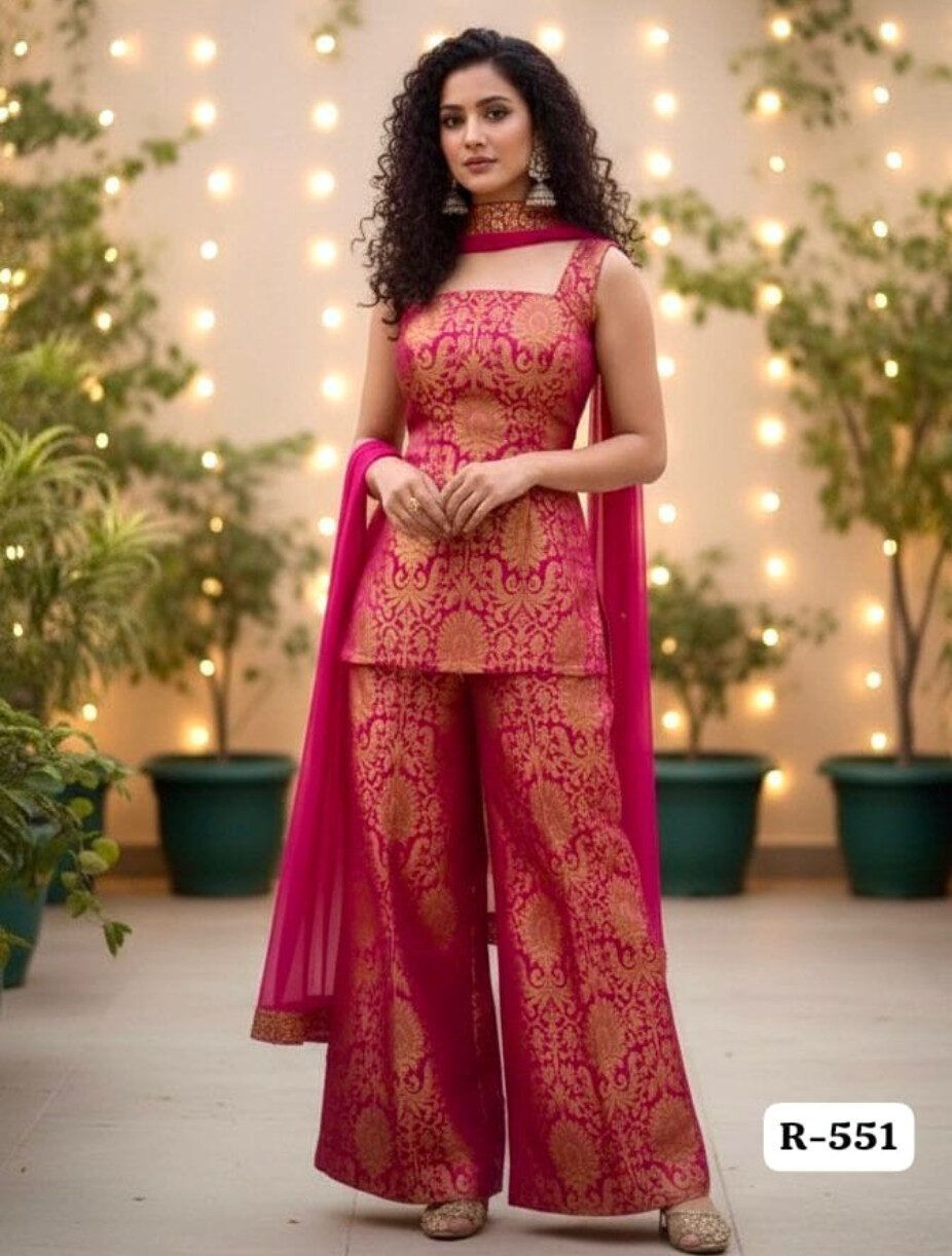Party Wear Brocade Suit Set