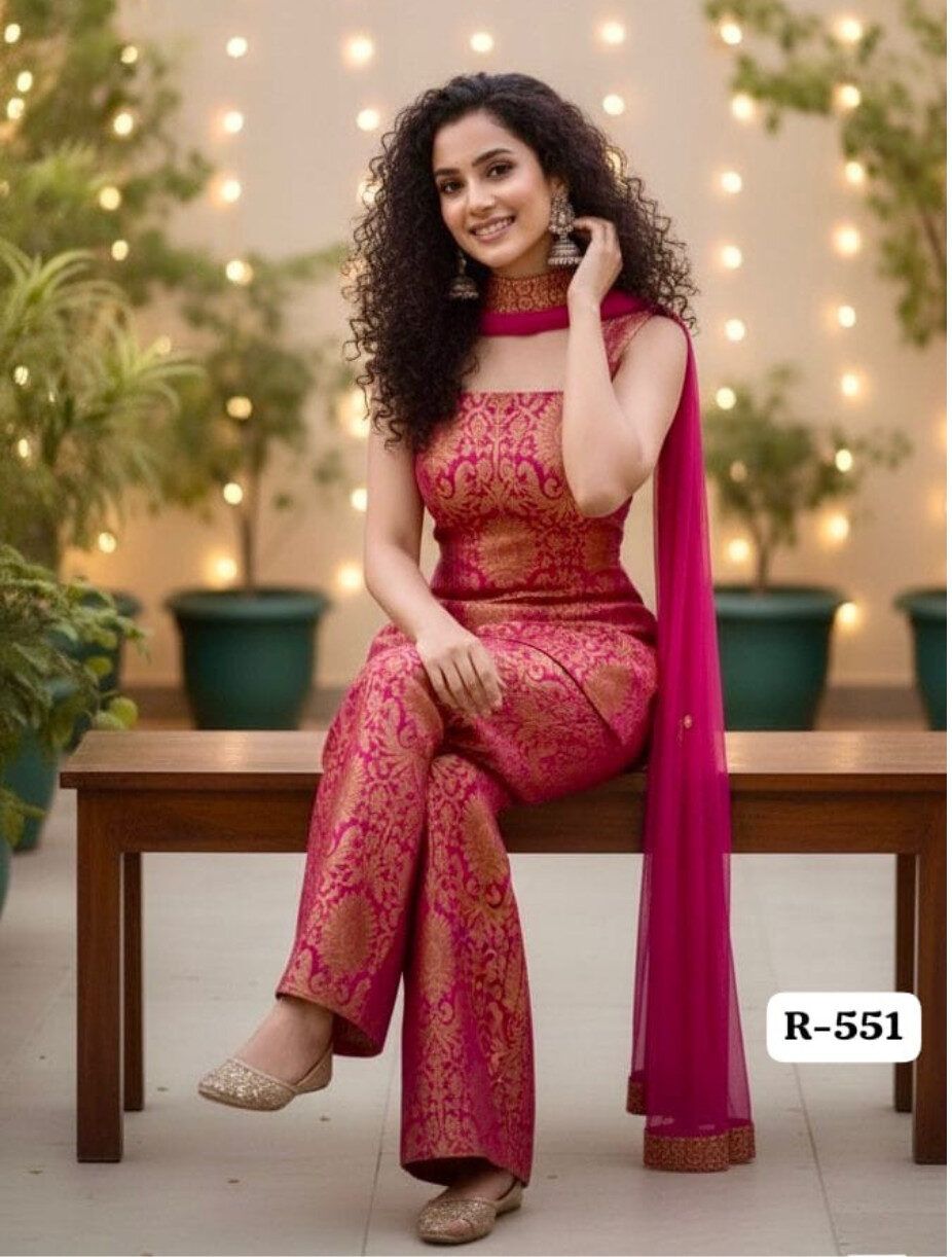 Party Wear Brocade Suit Set