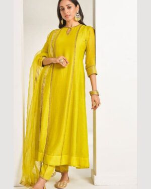 Elegant Cotton Silk Suit Set