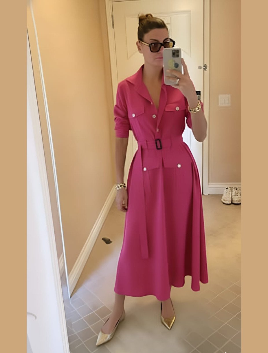 Classic Collared Midi Dress