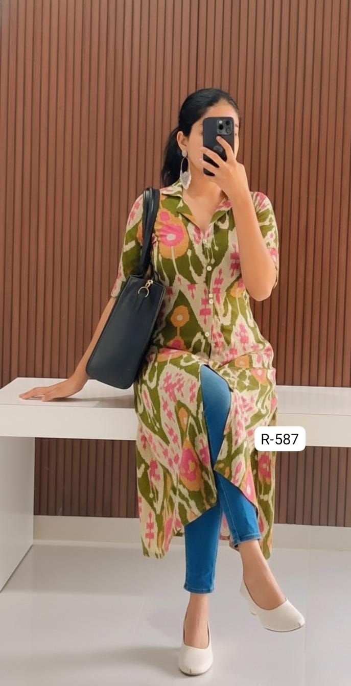 Trendy Ikkat Print Kurti