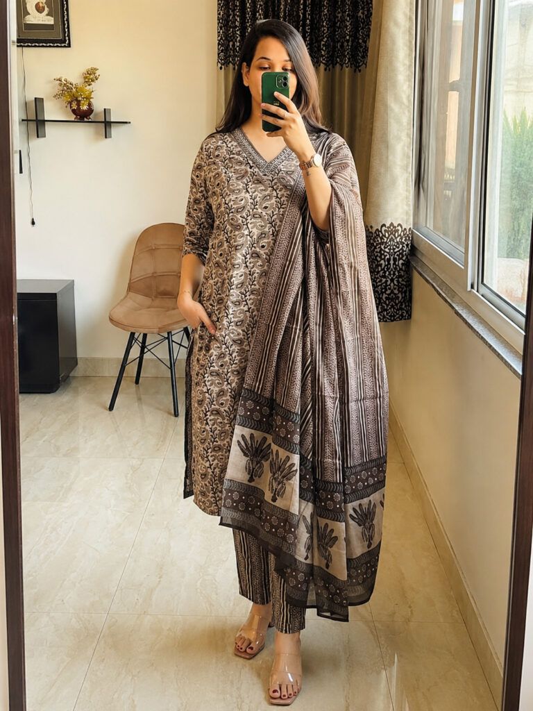Printed Cotton Kurti Suit