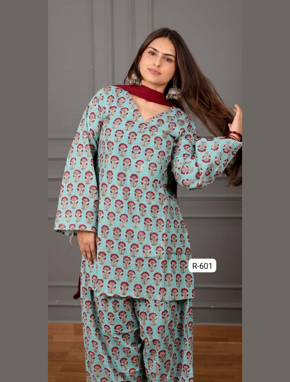 Floral Print Farshi Co-ord Set