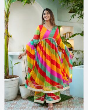 Panchrangi Leheriya Georgette Suit