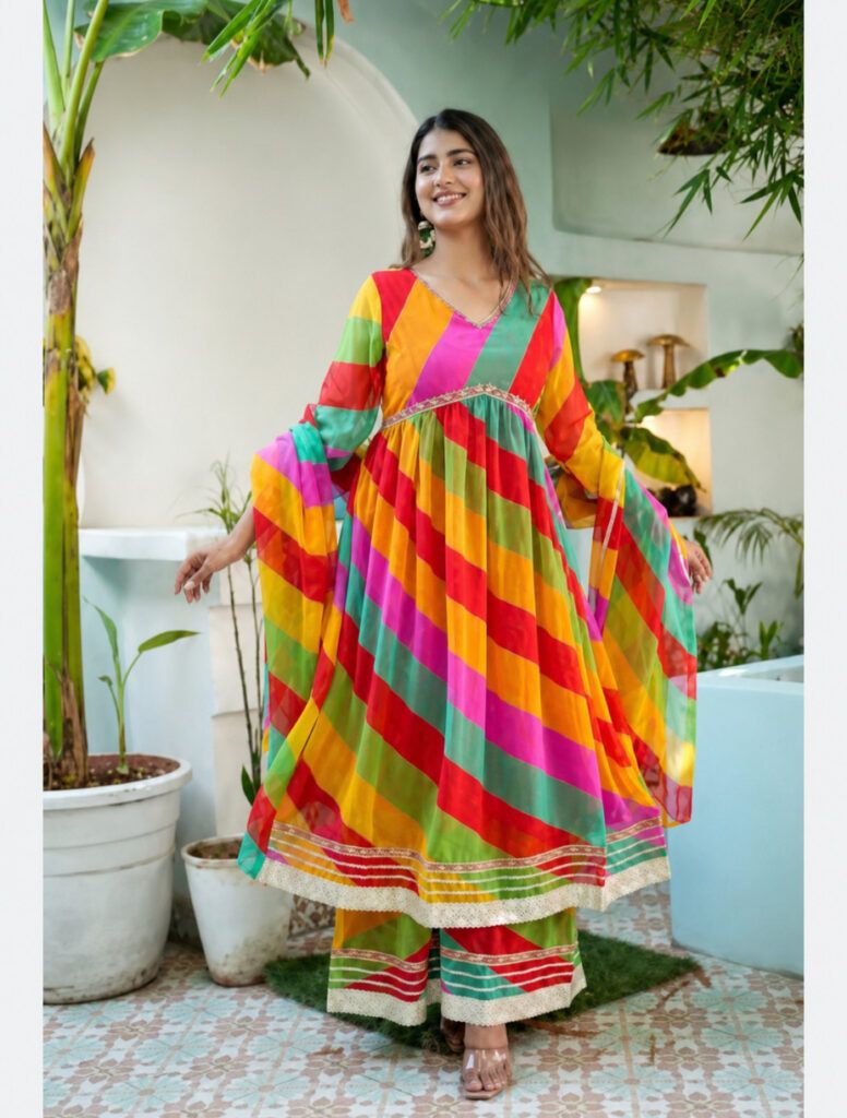 Panchrangi Leheriya Georgette Suit