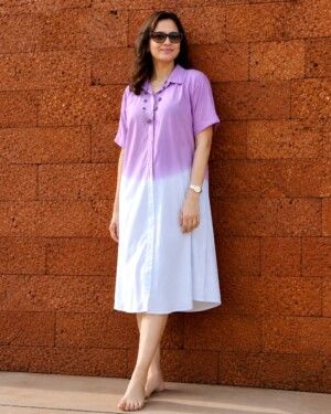 Summer Ombre Shirt Dress