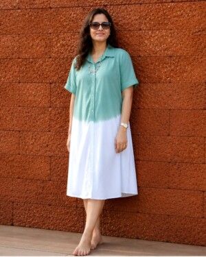 Summer Ombre Shirt Dress