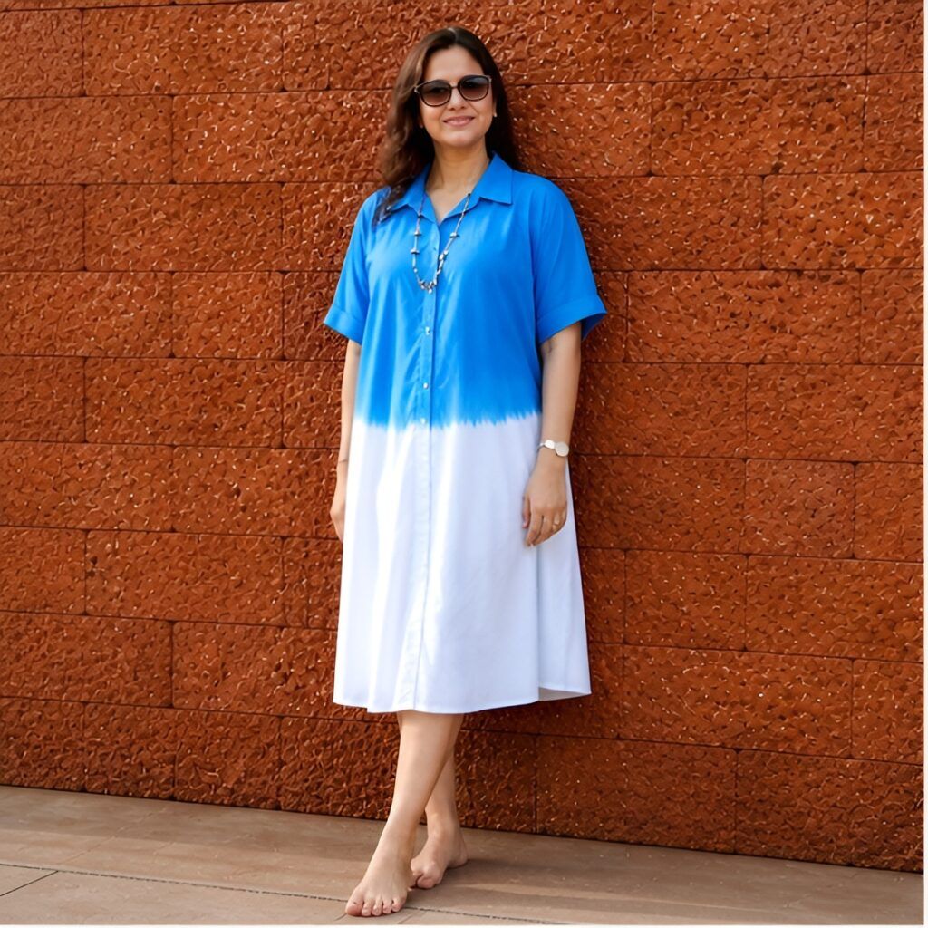 Summer Ombre Shirt Dress