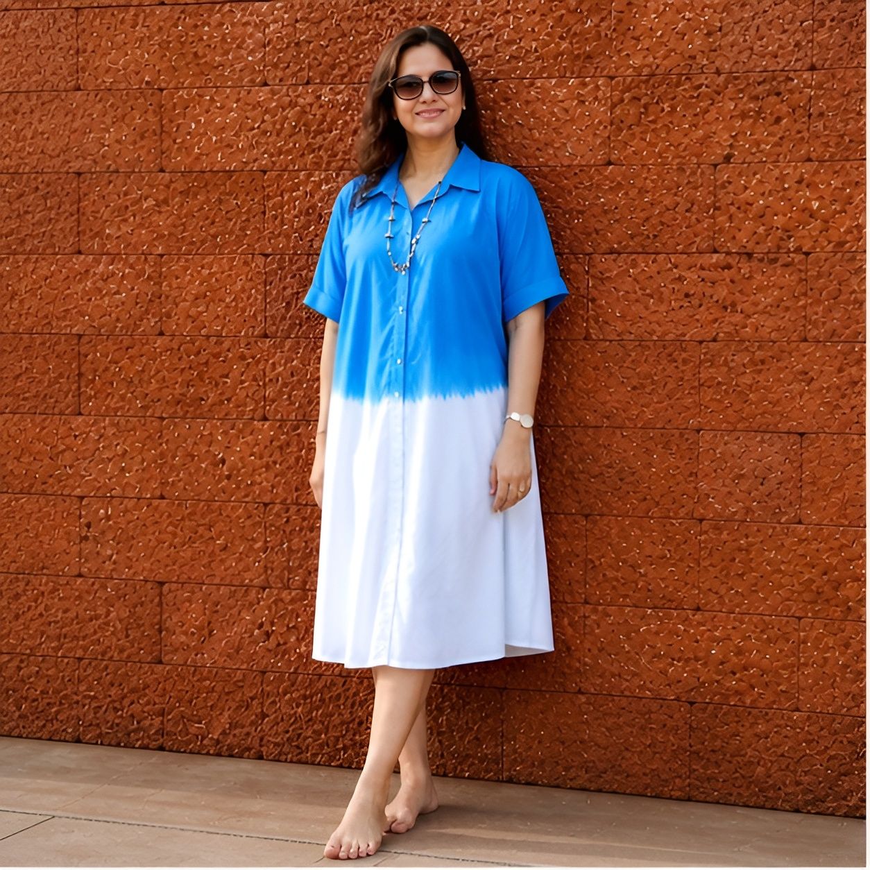 Summer Ombre Shirt Dress